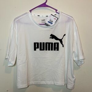 PUMA Women's Essentials Cropped T-Shirt White